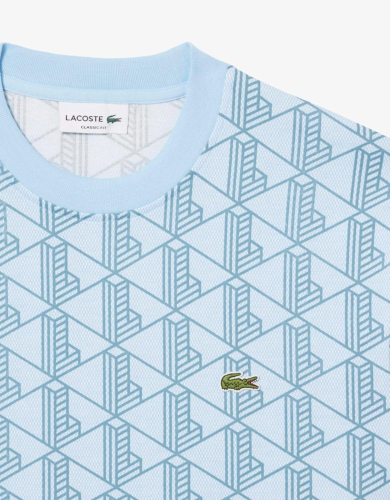 Monogram Cotton T-Shirt Blue