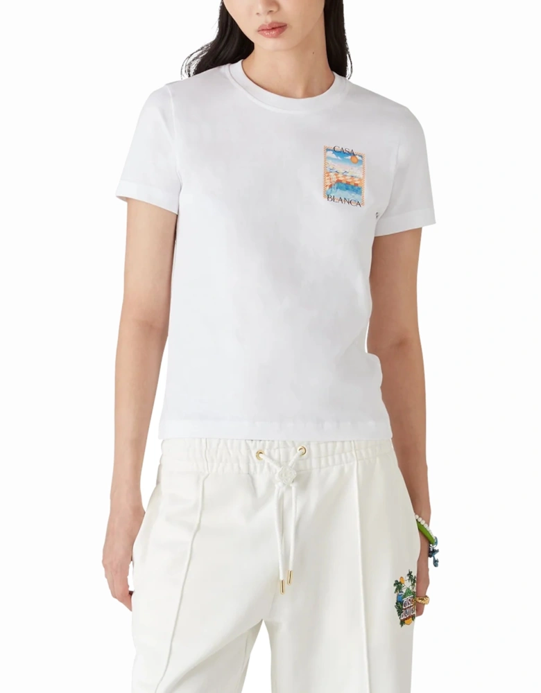 Womens T Shirts Surreal Pool Short Sleeve Crew Neck