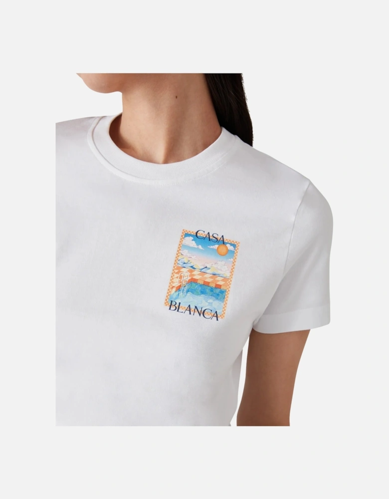 Womens T Shirts Surreal Pool Short Sleeve Crew Neck