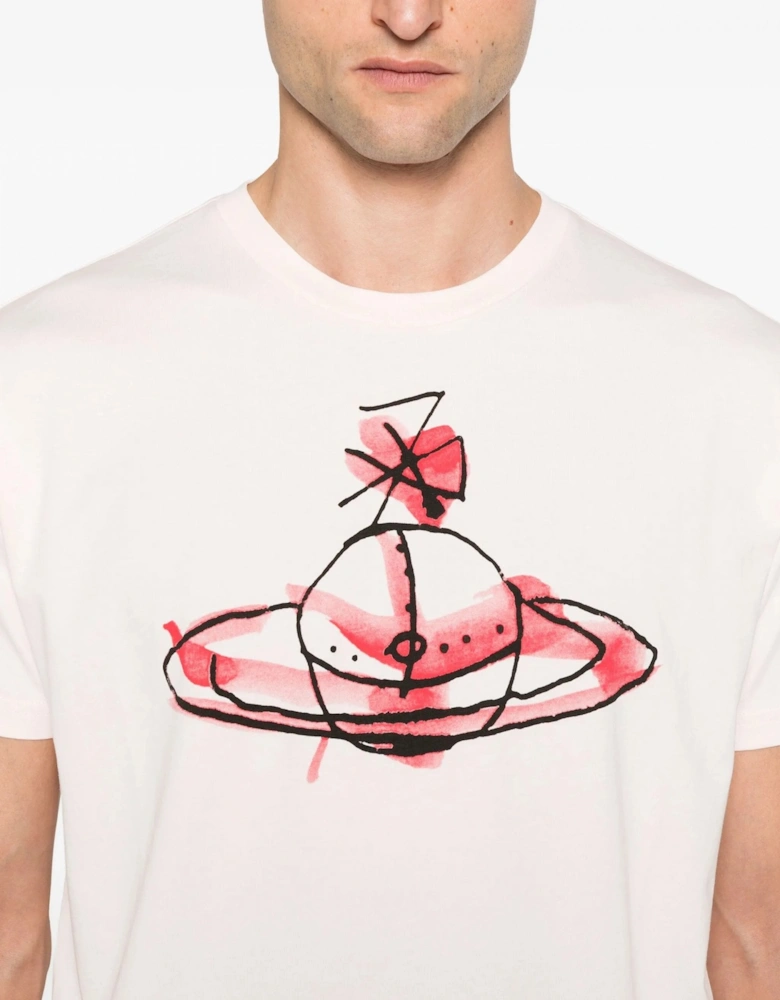Drawn Orb Classic T-shirt Pink