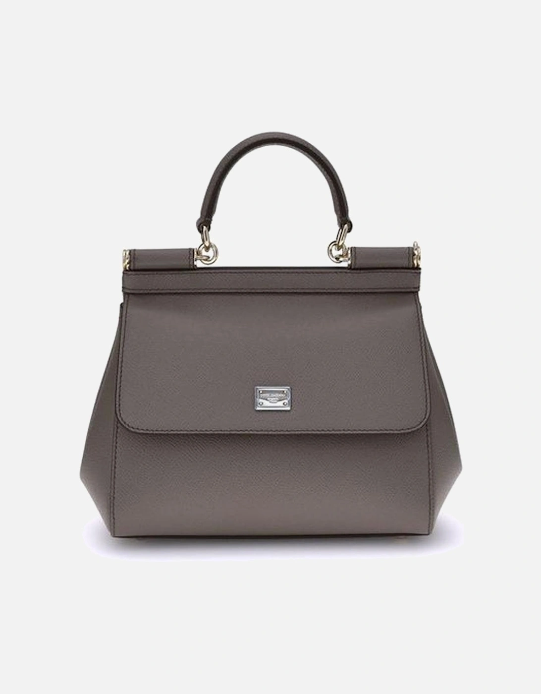Leather Handbag with Top Handle and Removable Strap Women - Gray, 5 of 4