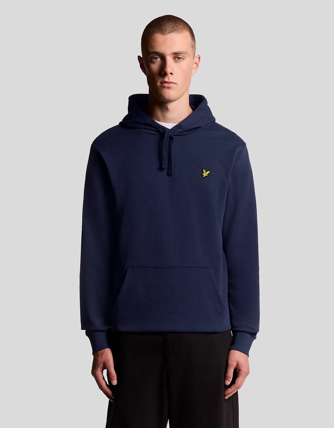 Lyle And Scott Men's Navy Loopback Cotton Hoodie  44 Xxl