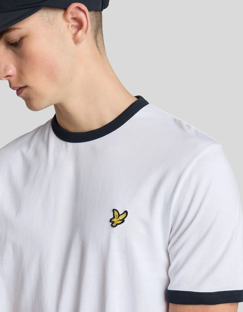 Ringer Cotton Crew Neck T-Shirt