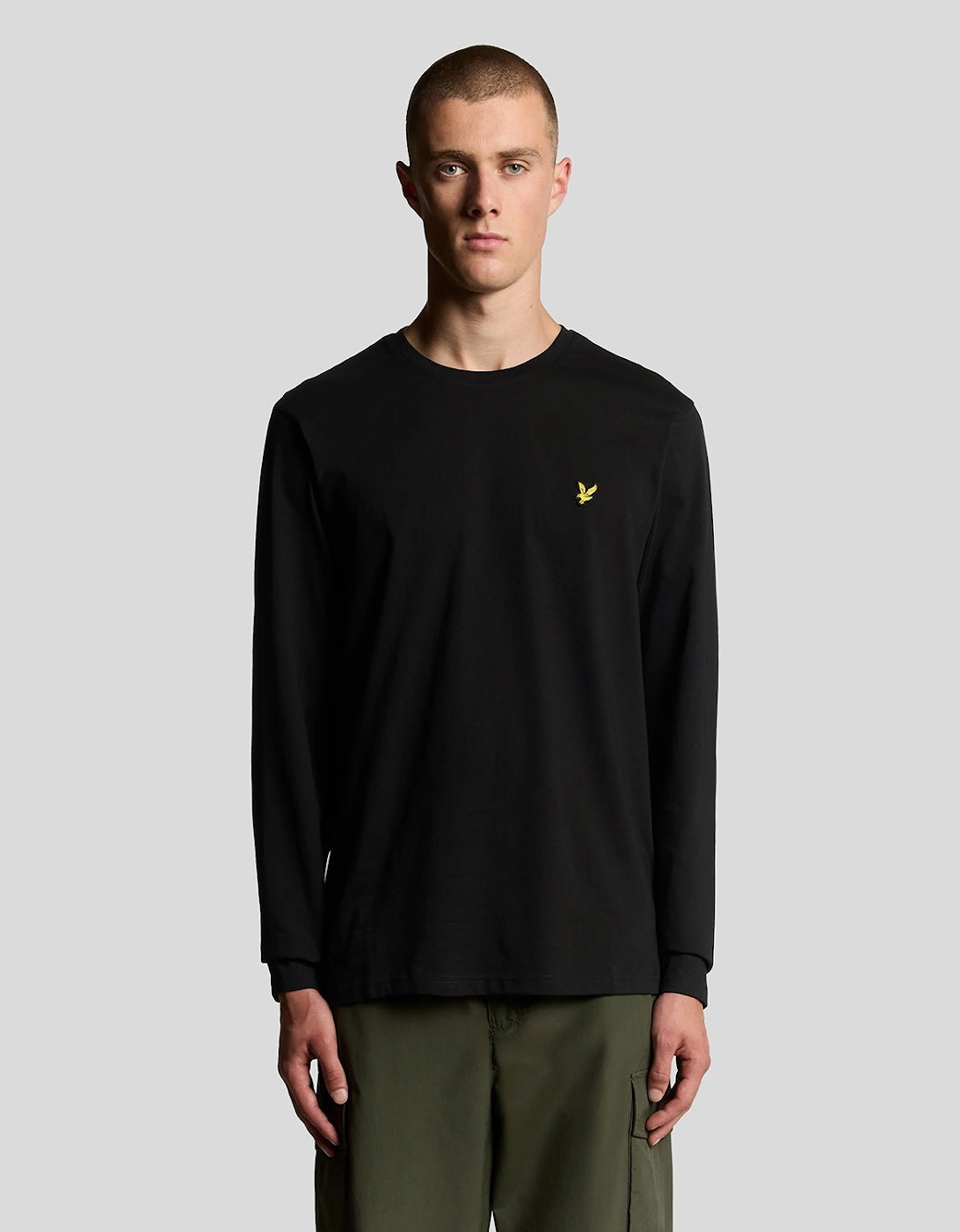 Lyle And Scott Men's Black Long Sleeve Cotton T-Shirt  34 Xs