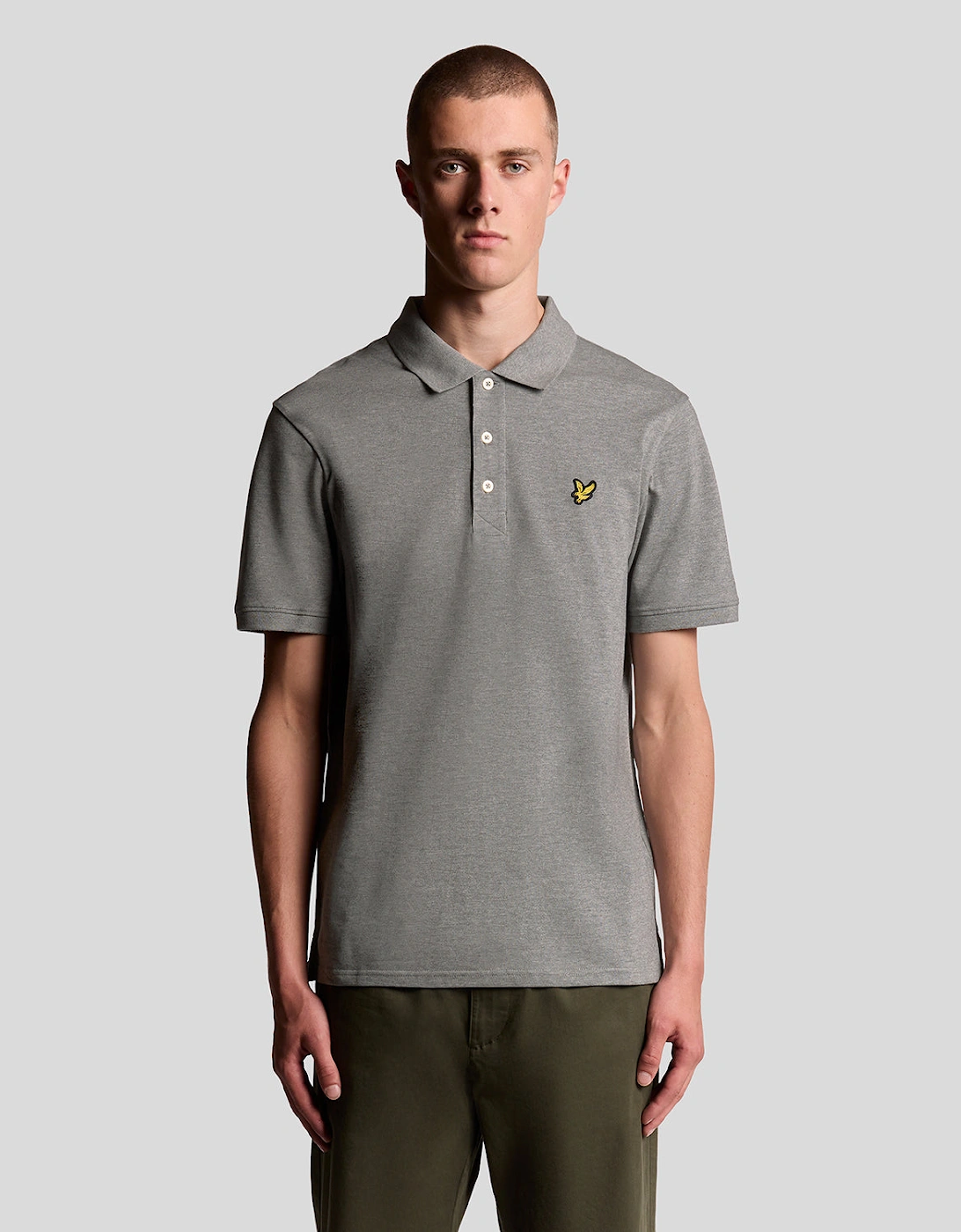Lyle And Scott Men's Grey Cotton Polo Shirt  42 Xl