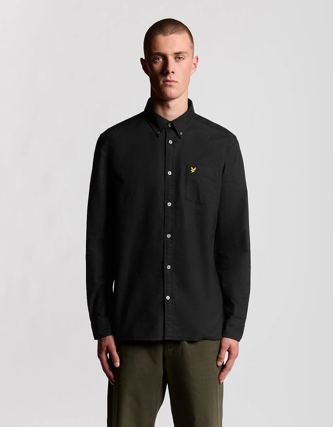 Lyle And Scott Men's Black Cotton Button Down Oxford Shirt  42/Regular Xl