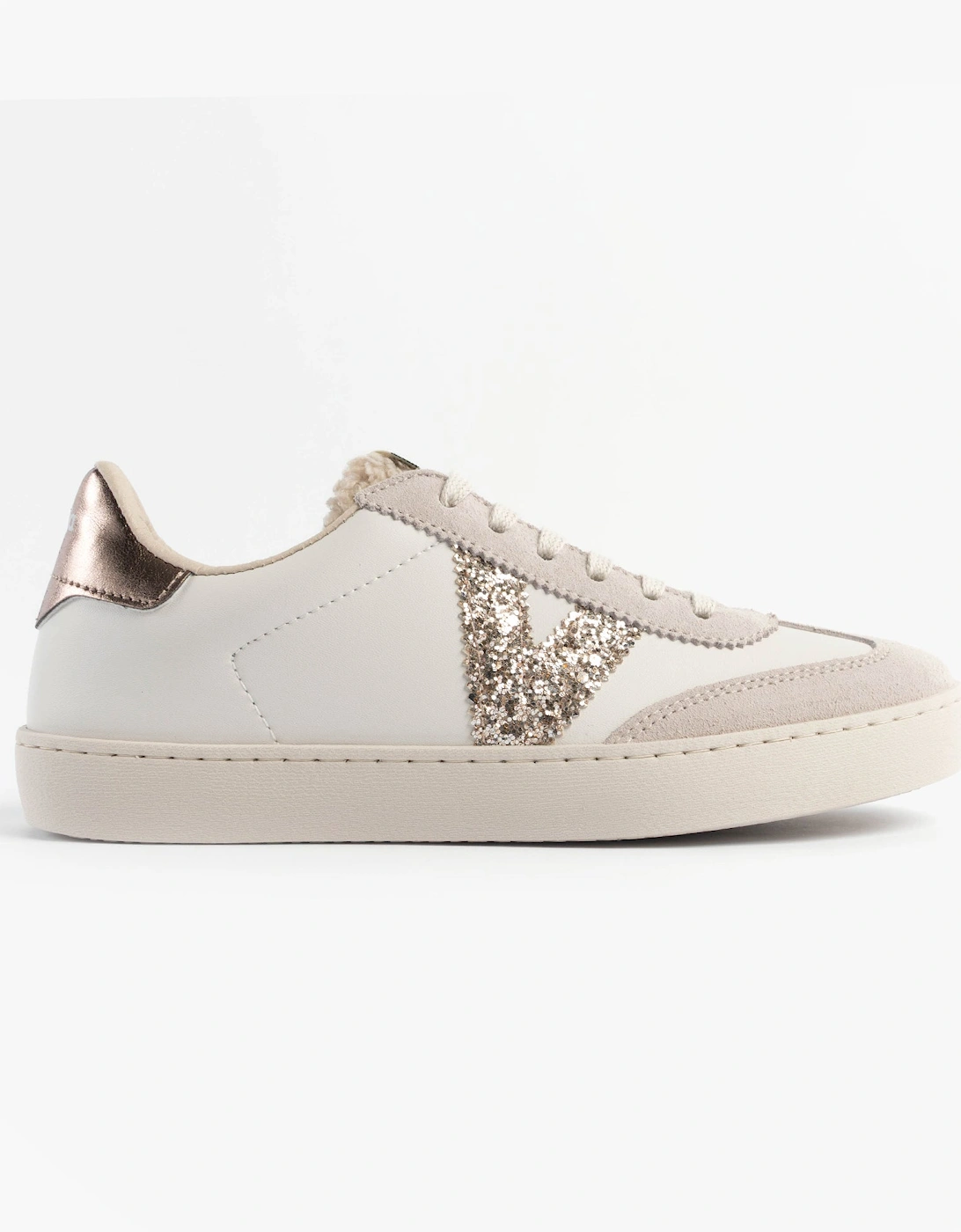 BERLIN FAUX LEATHER & SHEARLING CYCLIST Womens Trainers Hielo, 8 of 7