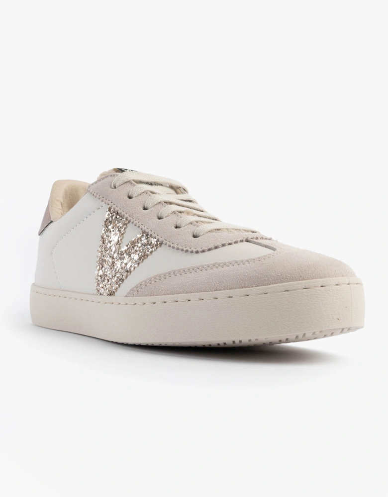 BERLIN FAUX LEATHER & SHEARLING CYCLIST Womens Trainers Hielo