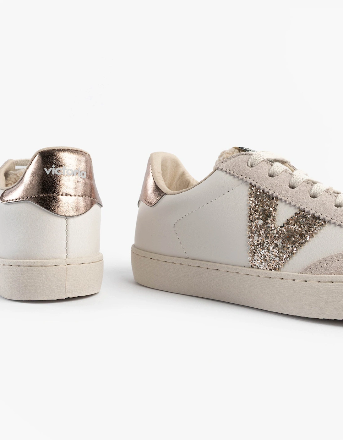 BERLIN FAUX LEATHER & SHEARLING CYCLIST Womens Trainers Hielo