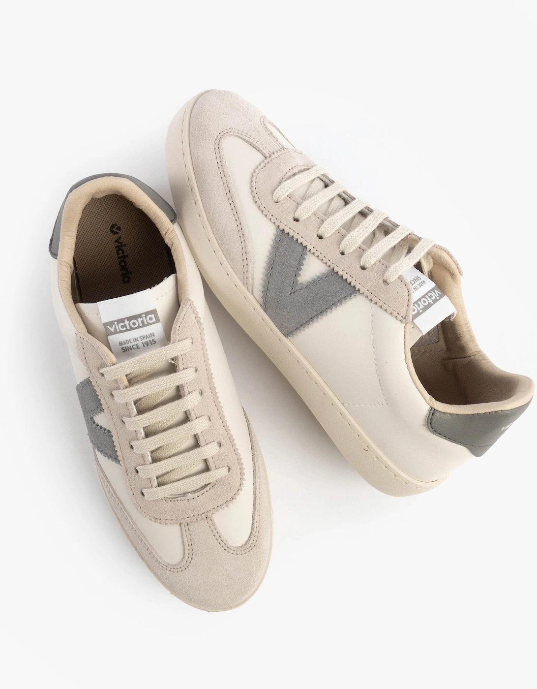 BERLIN FAUX LEATHER & SPLIT Womens Trainers Gris