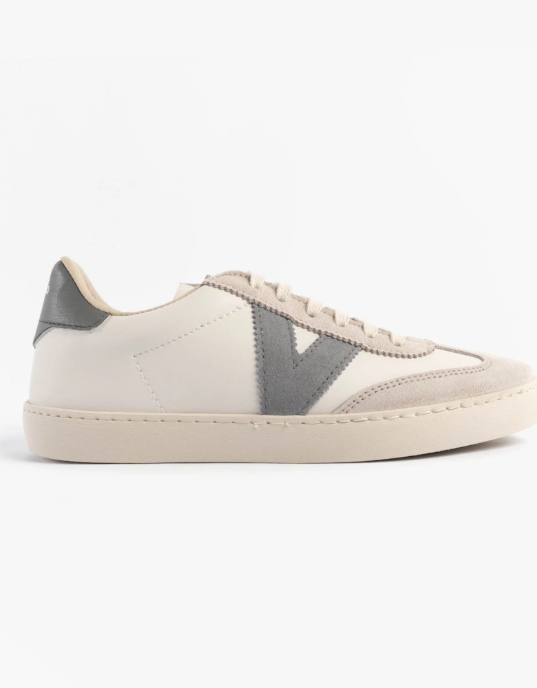 BERLIN FAUX LEATHER & SPLIT Womens Trainers Gris