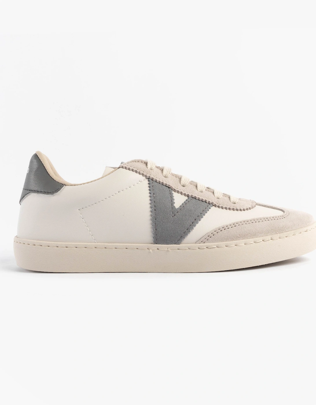 BERLIN FAUX LEATHER & SPLIT Womens Trainers Gris, 7 of 6