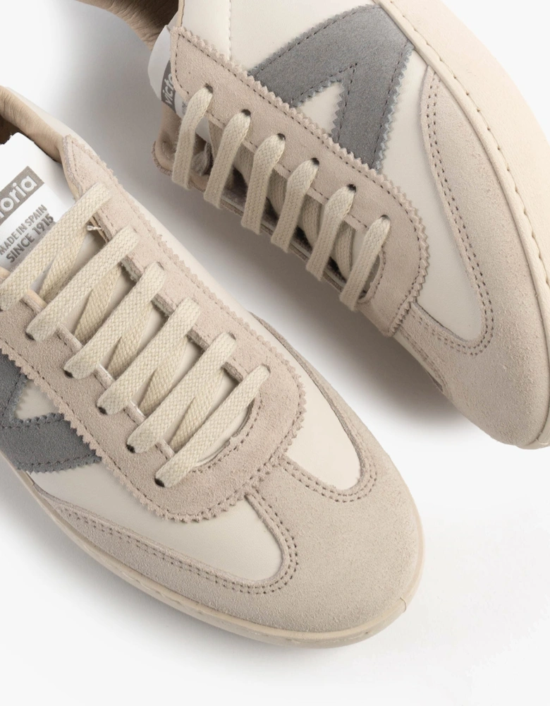 BERLIN FAUX LEATHER & SPLIT Womens Trainers Gris