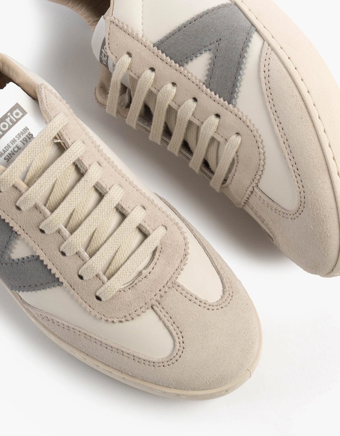 BERLIN FAUX LEATHER & SPLIT Womens Trainers Gris
