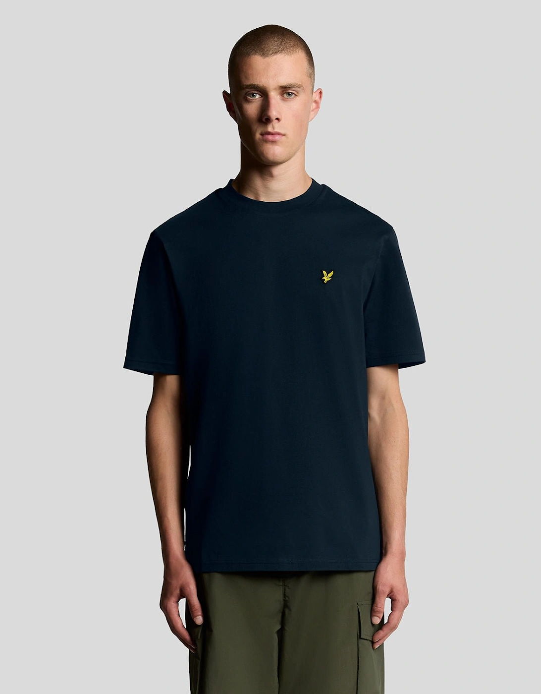 Lyle And Scott Men's Navy Oversized Cotton Crew Neck T-Shirt  40 L