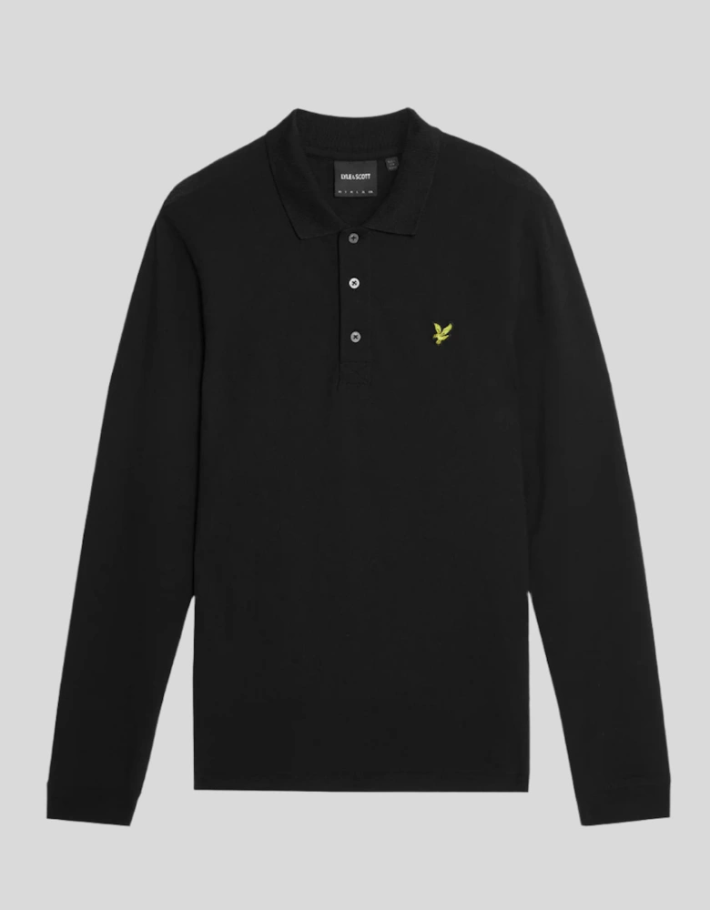 Long Sleeve Cotton Polo Shirt