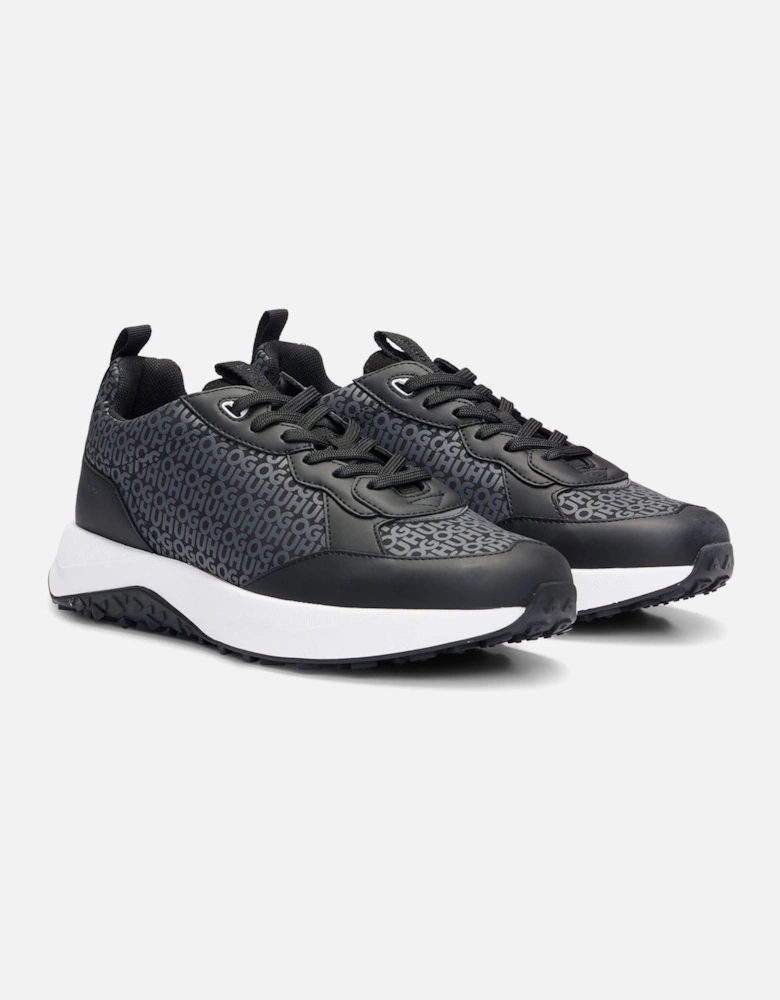 Mixed-Material Repeat Logo Trainers