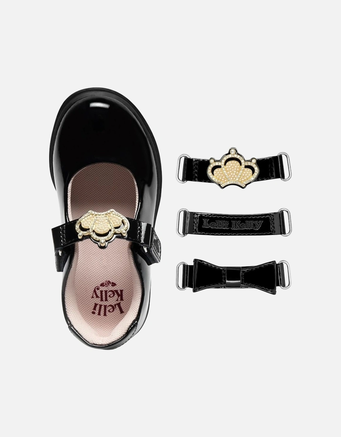 Girls ‘Victoria’ Black Patent School Shoes, 6 of 5