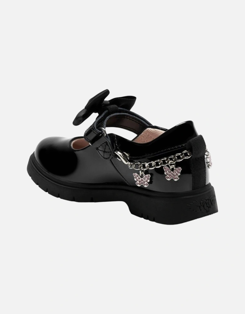 Girls ‘Isabella’ Patent Black Bow School Shoes