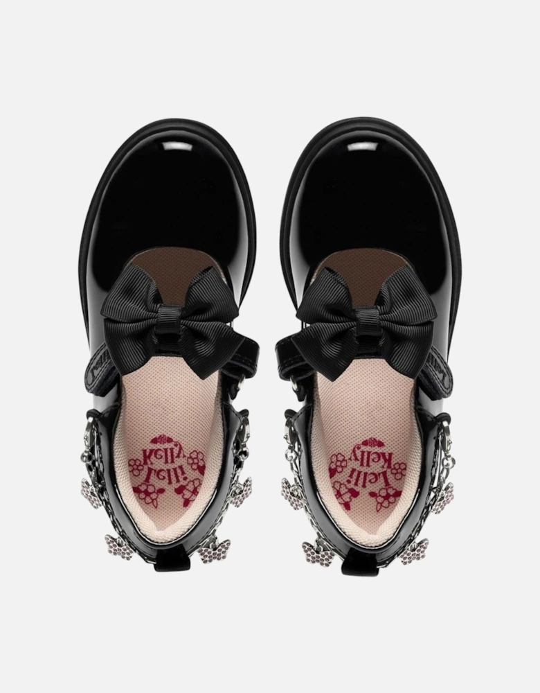 Girls ‘Isabella’ Patent Black Bow School Shoes