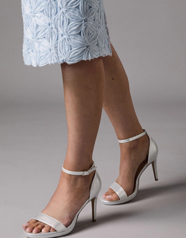 Talia Metallic Textile Platform High Heel Sandals