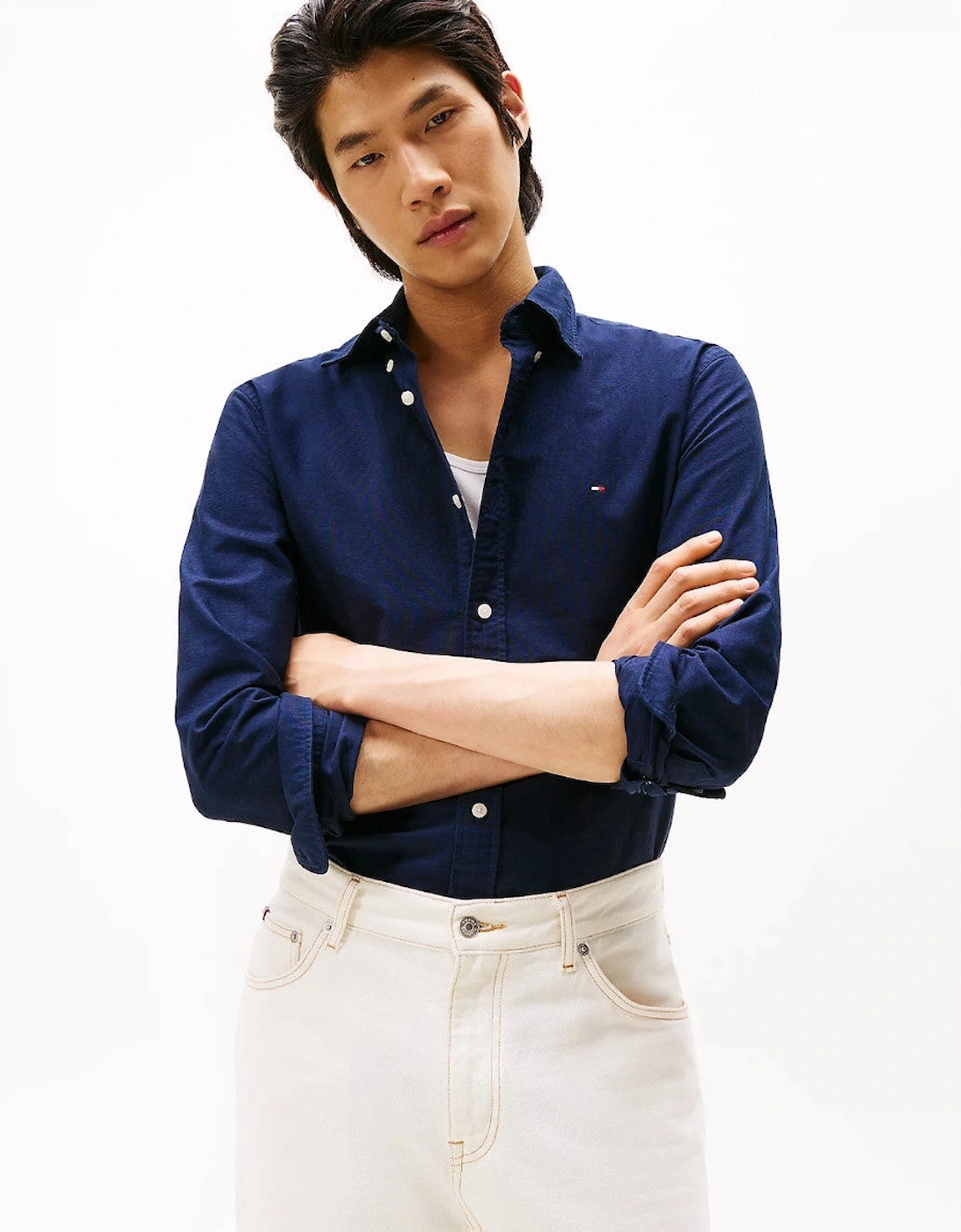Solid Heritage Oxford RF Shirt 0G0 Preppy Navy/Desert Sky Solid