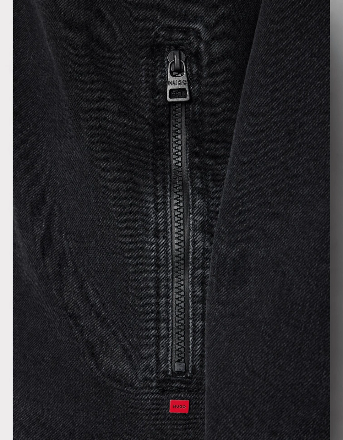 Hugo Denim Coach Jacket Washed Black Oversized Fit