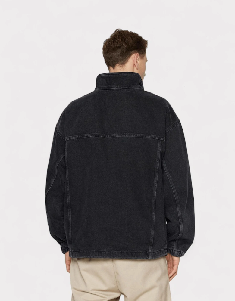Hugo Denim Coach Jacket Washed Black Oversized Fit