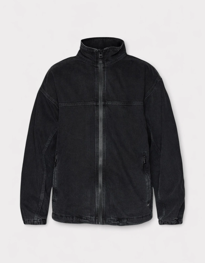 Hugo Denim Coach Jacket Washed Black Oversized Fit