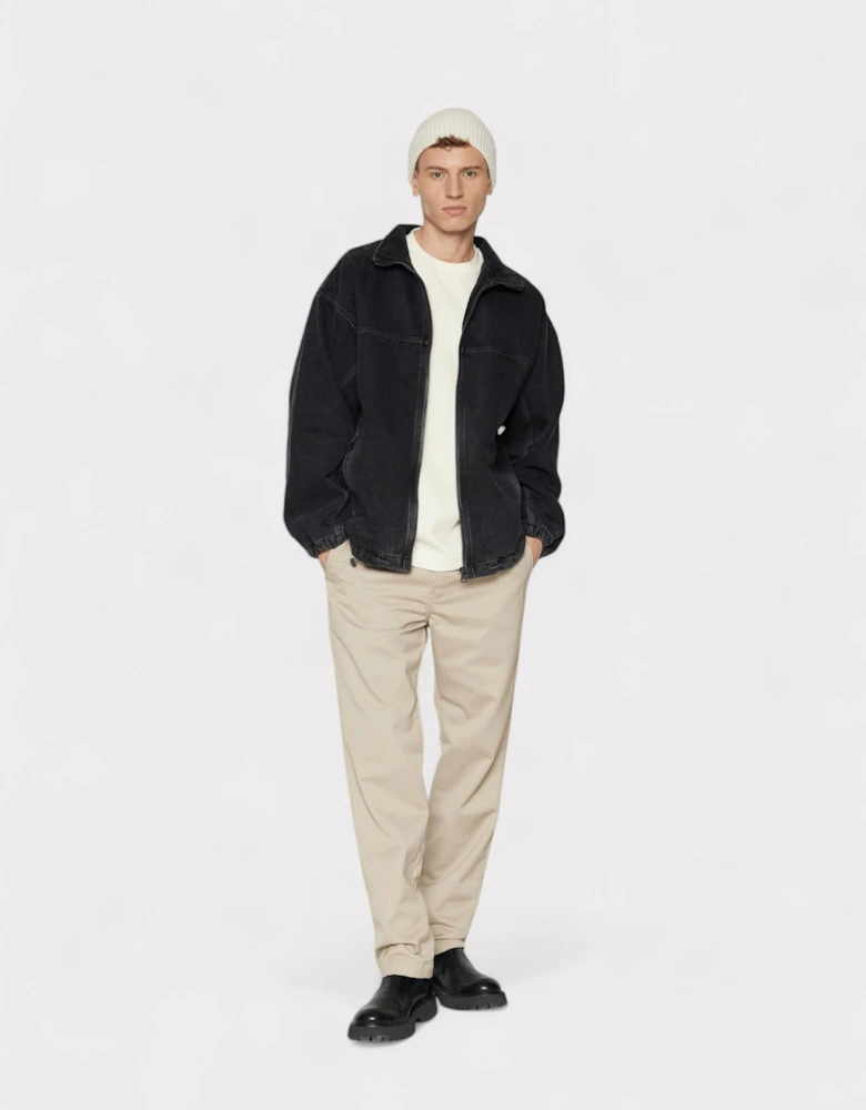 Hugo Denim Coach Jacket Washed Black Oversized Fit