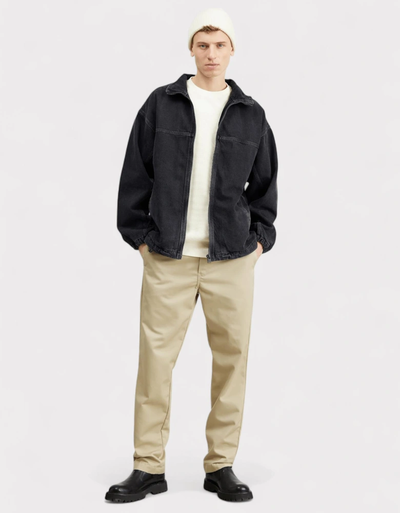 Hugo Denim Coach Jacket Washed Black Oversized Fit