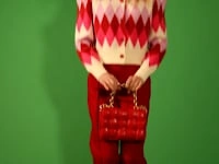Banana Peel Diamond Design Cardigan in Pink and Cream