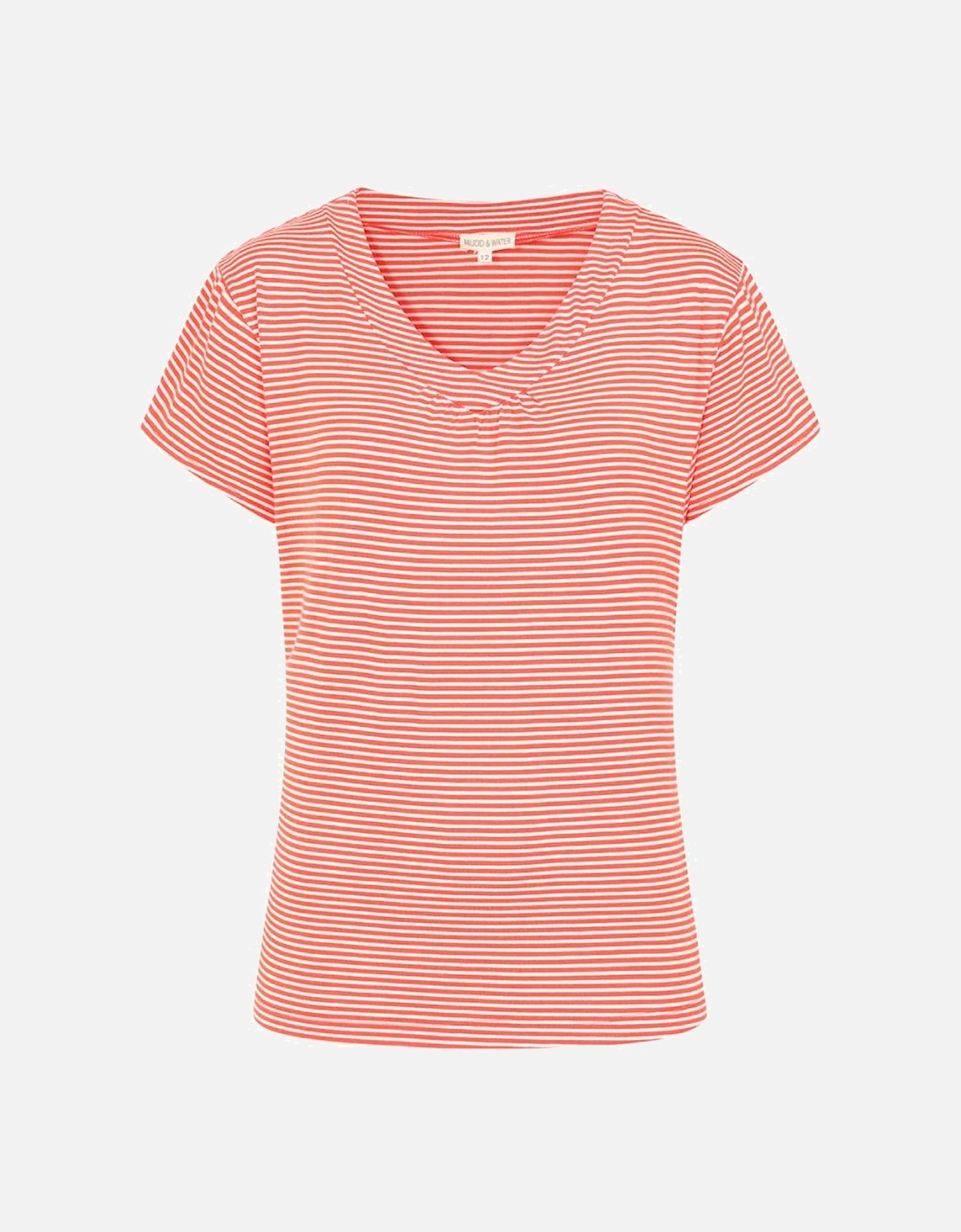 Mudd & Water Women's St Tropez Top Coral Stripe, 5 of 4