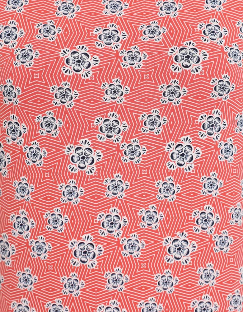 Mudd & Water Women's Fern Top Geo Print Hot Coral