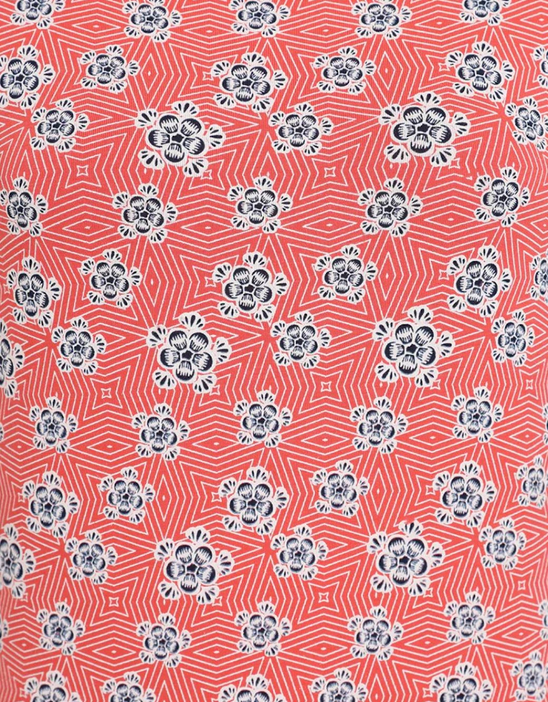 Mudd & Water Women's Fern Top Geo Print Hot Coral