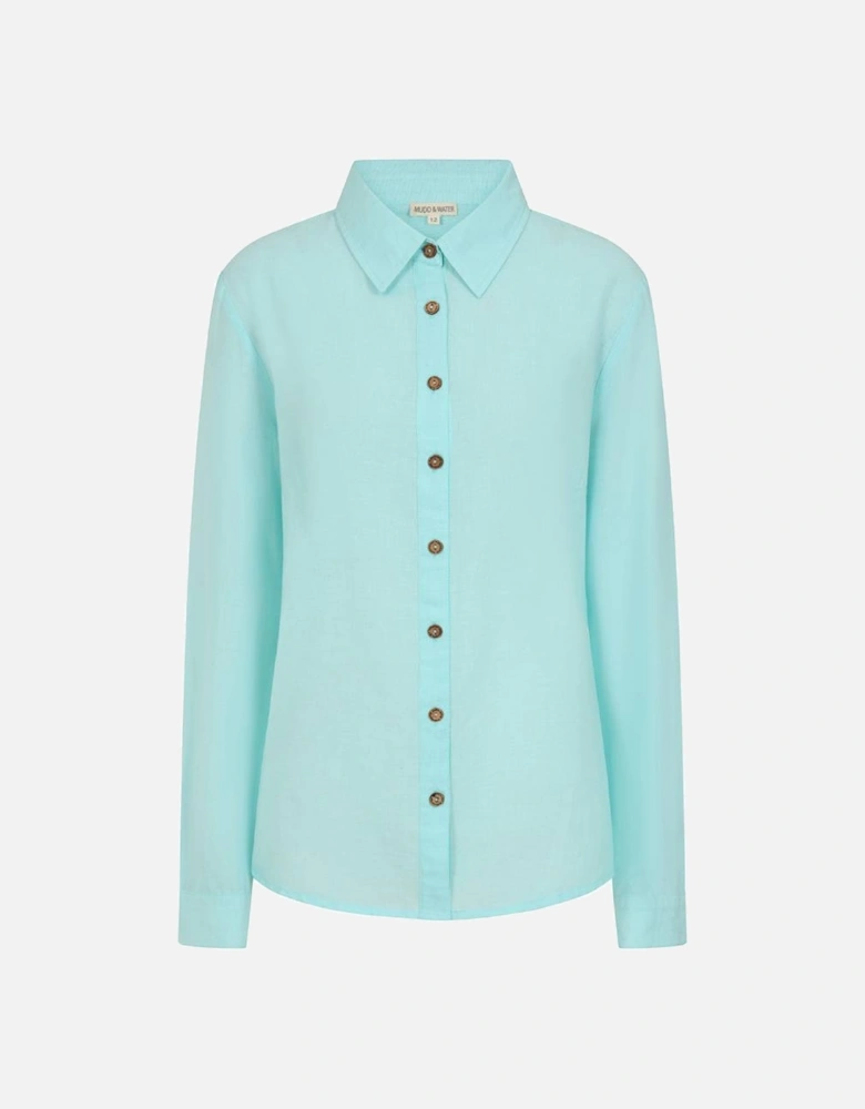 Mudd & Water Women's Drew Shirt Tangier Turquoise