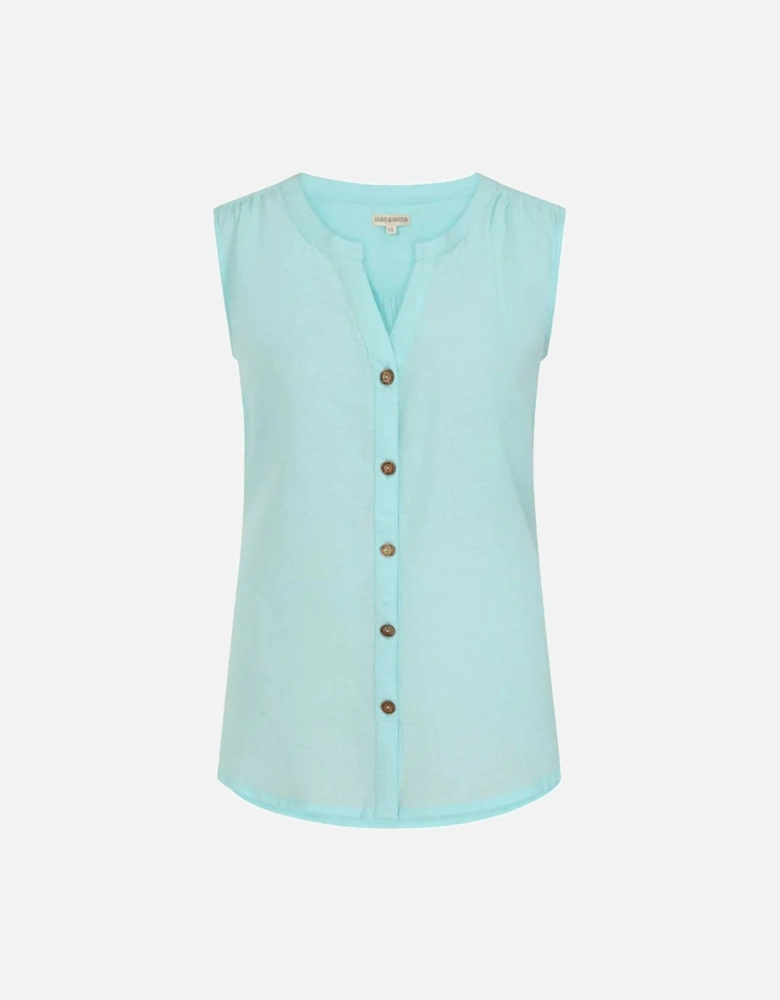 Mudd & Water Women's Sunrise Blouse Tangier Turquoise