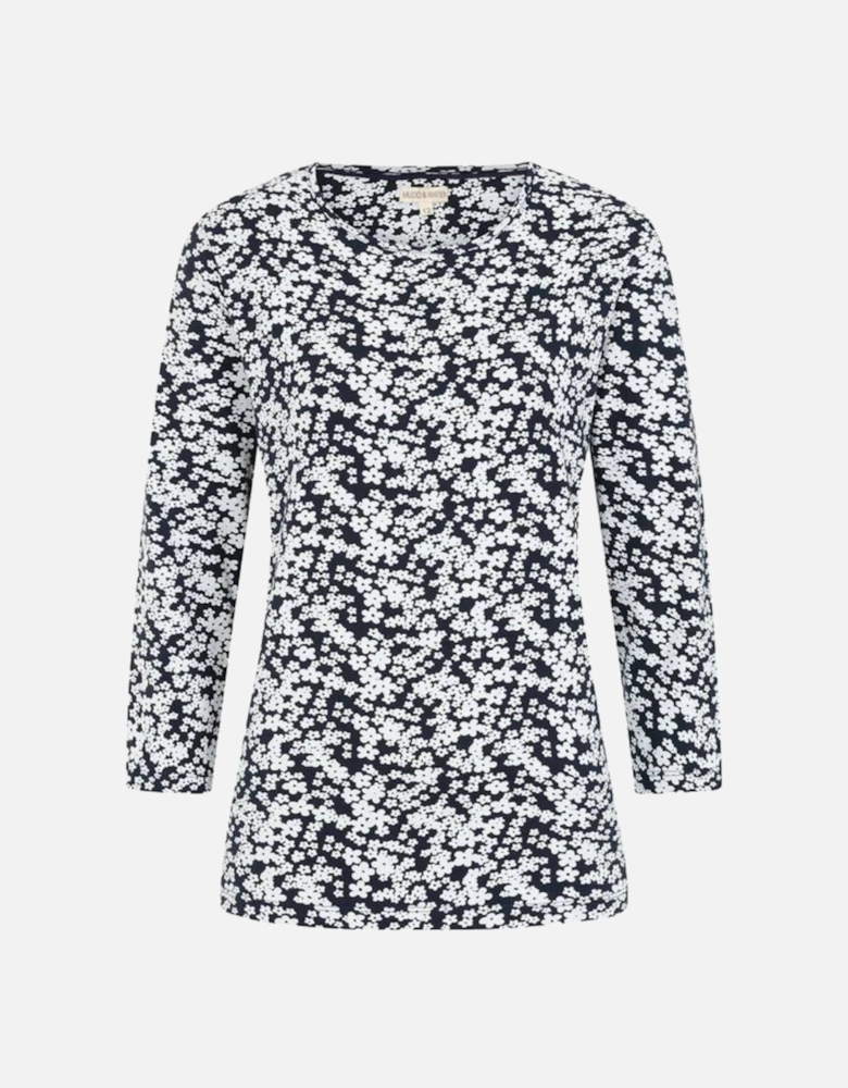 Mudd & Water Women's Fern Top Flower Print Navy