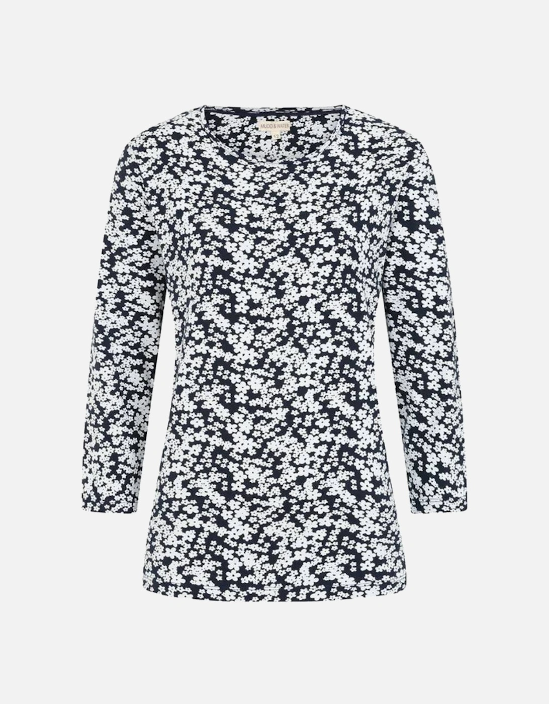 Mudd & Water Women's Fern Top Flower Print Navy, 4 of 3