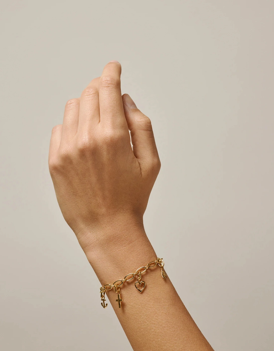 Chunky Charm Bracelet Gold Plated