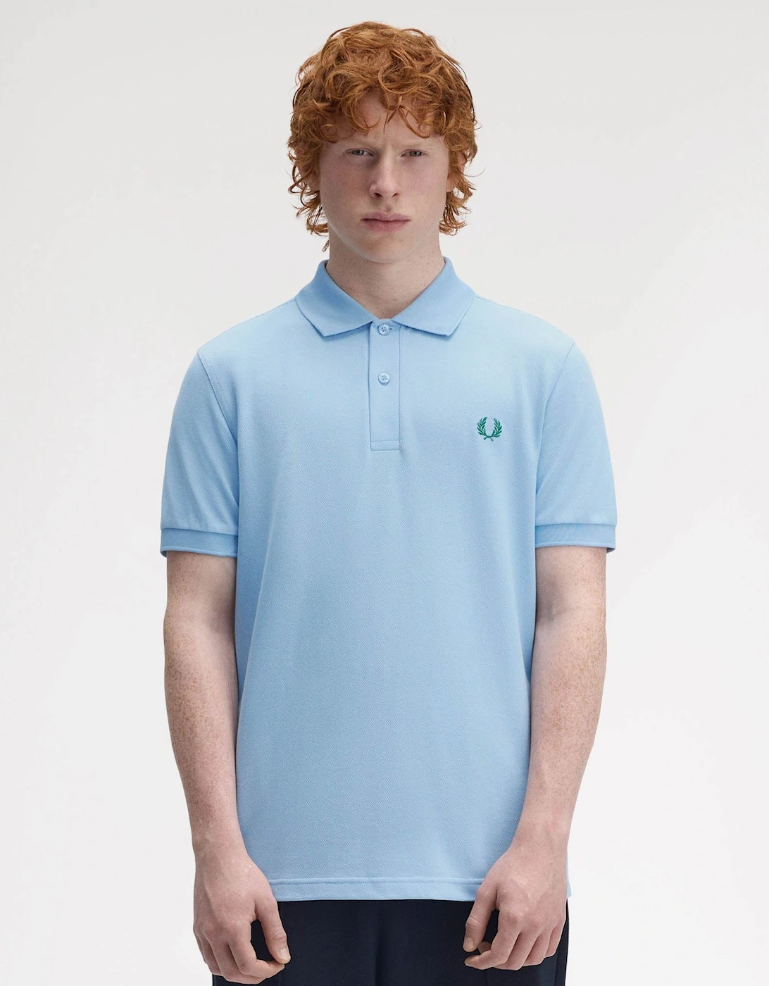 Mens Plain Signature Polo Shirt - Track Blue/Sport Green Z64, 2 of 1