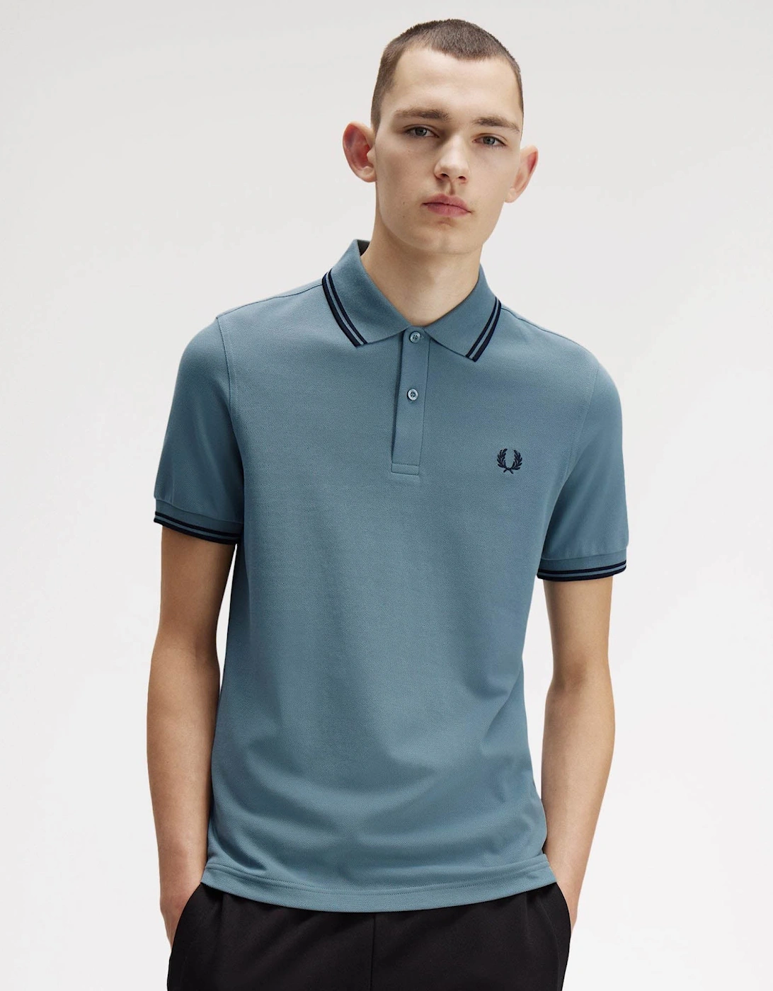 Mens Twin Tipped Signature Polo Shirt - Stockport Blue/Navy/Navy Z56, 2 of 1