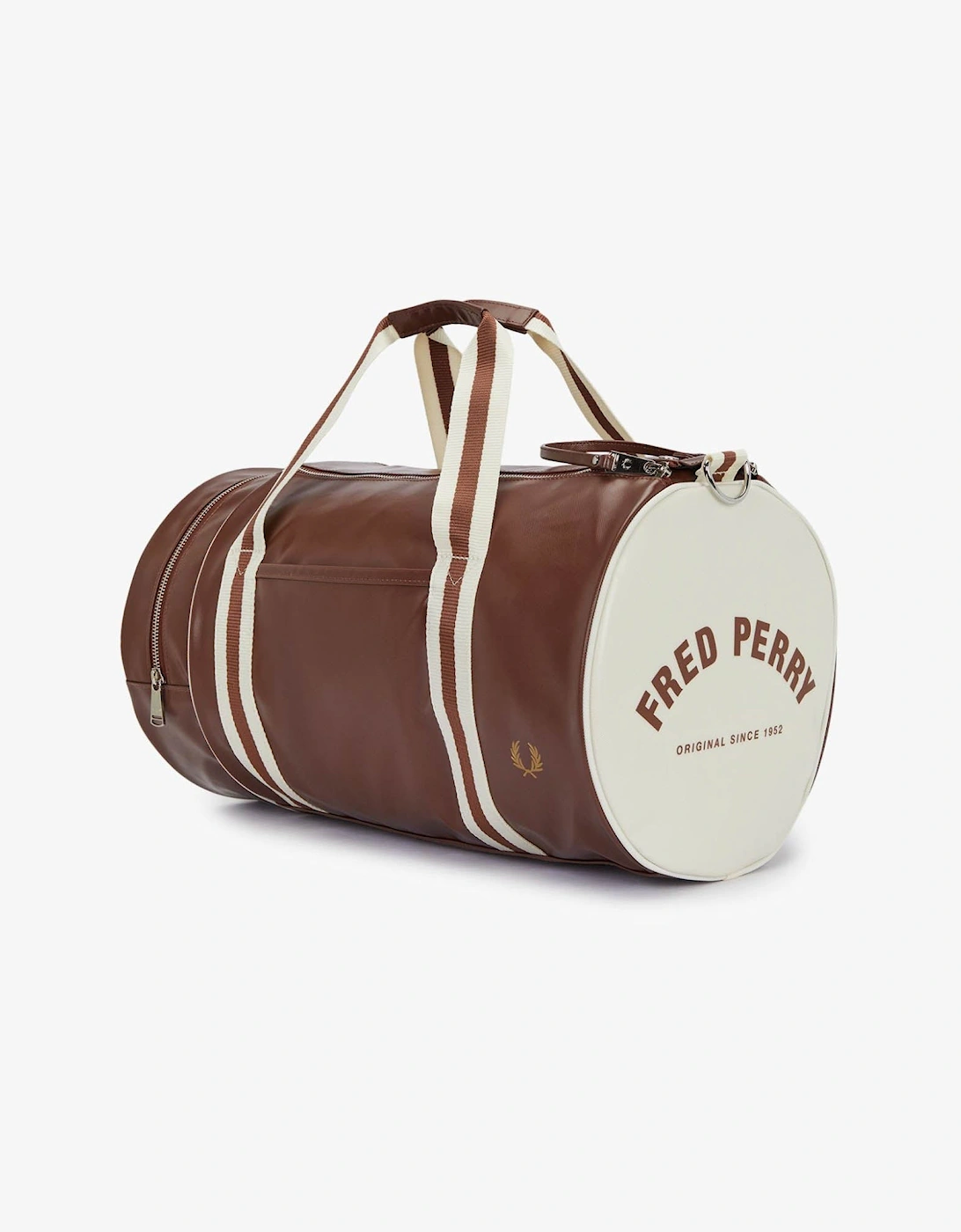 Recycled Polyester Classic Barrel Bag - Tan/Ecru J89, 2 of 1