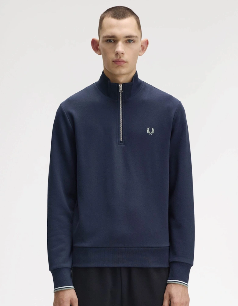 Mens Half Zip Sweatshirt - Dark Airforce/Light Ice/Bayleaf Z47