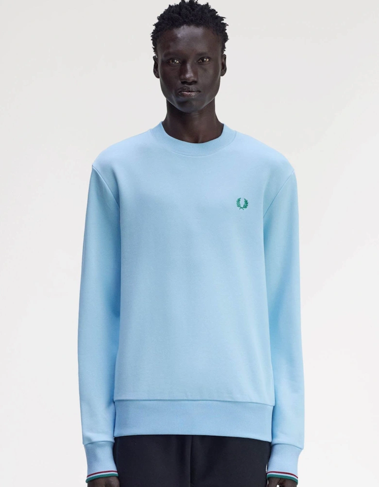 Mens Crew Neck Sweatshirt - Track Blue/Burnt Red/ Sport Green Z55