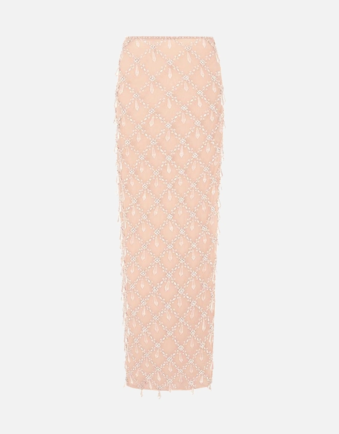 Calliope Luxury Crystal Co-Ord Skirt Nude