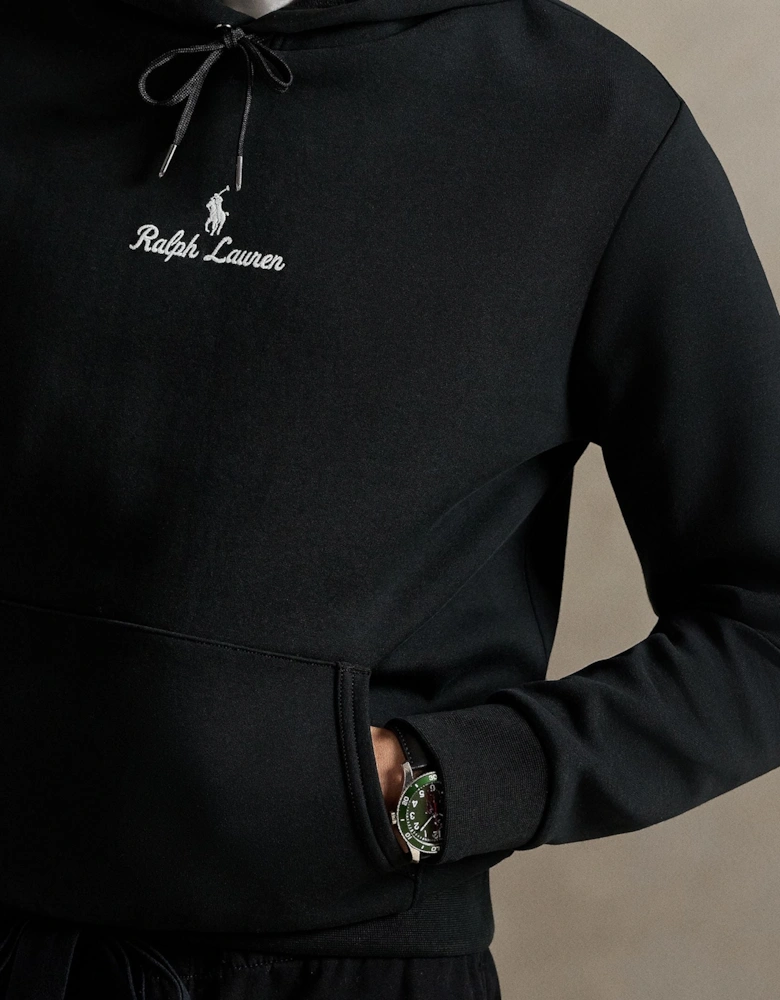 Ralph Lauren Logo Double-Knit Hoodie - Black