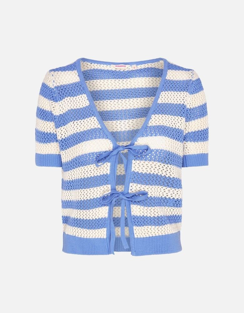 Harper Stripe Knit Top in Blue and White