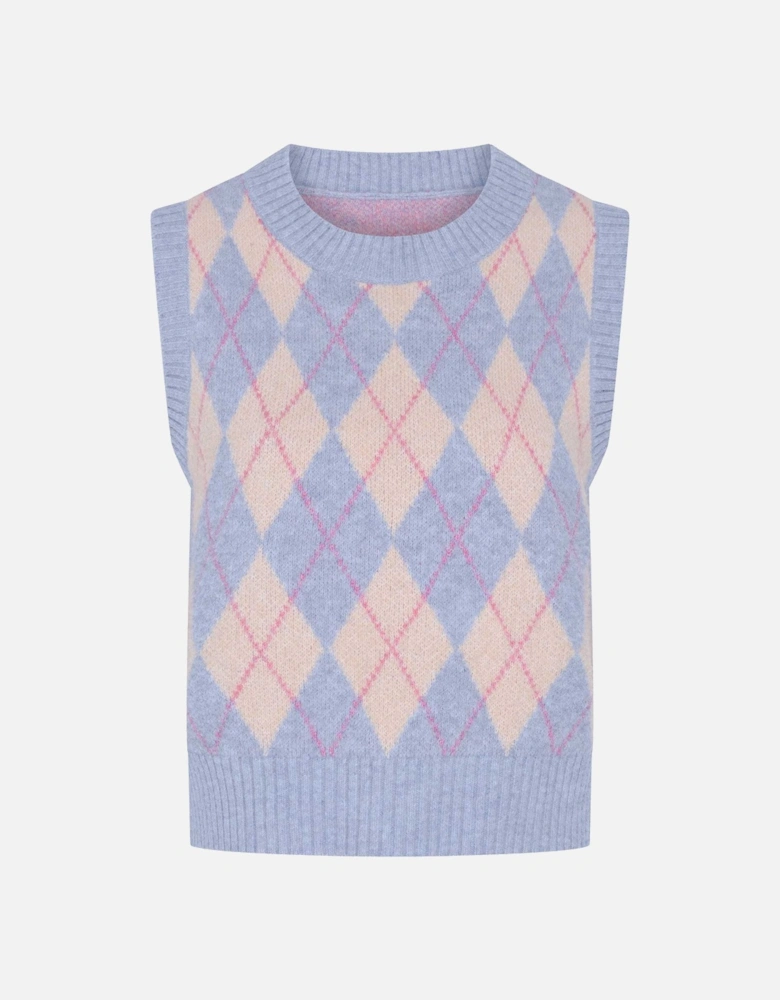 Bobbi Sweater Vest in Peach and Blue