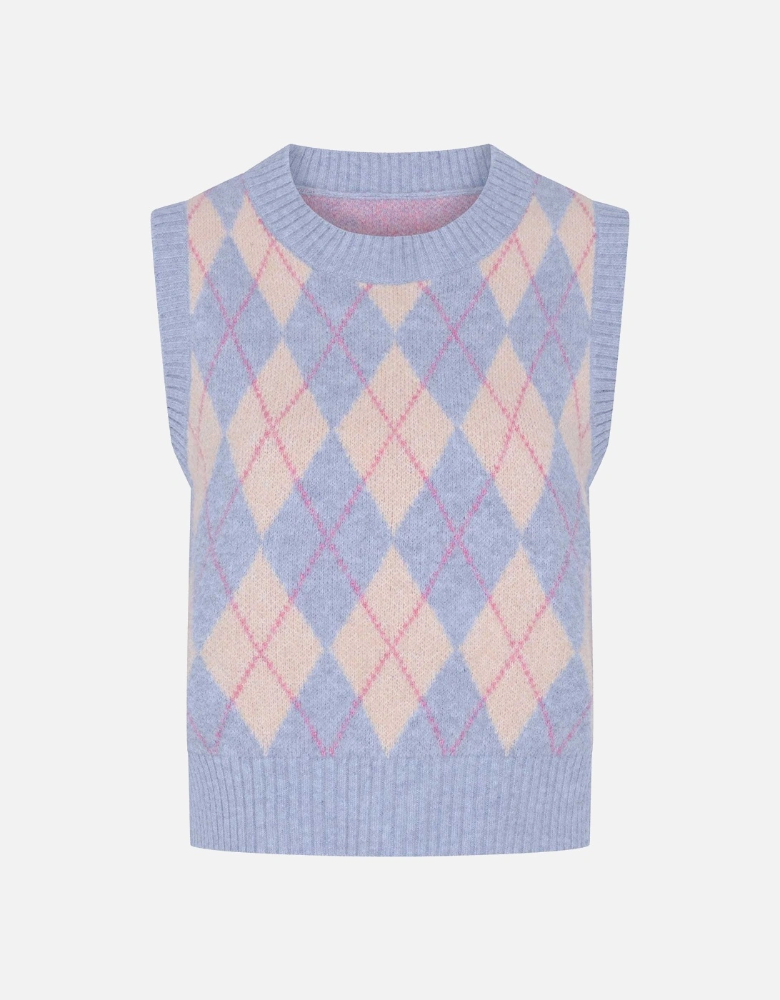Bobbi Sweater Vest in Peach and Blue